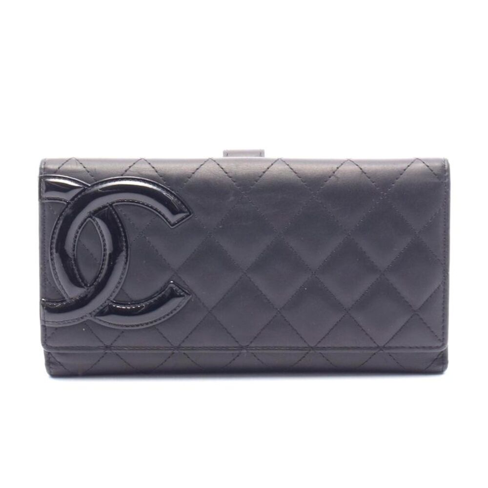 Chanel Cambon Line Bifold Long Wallet Leather